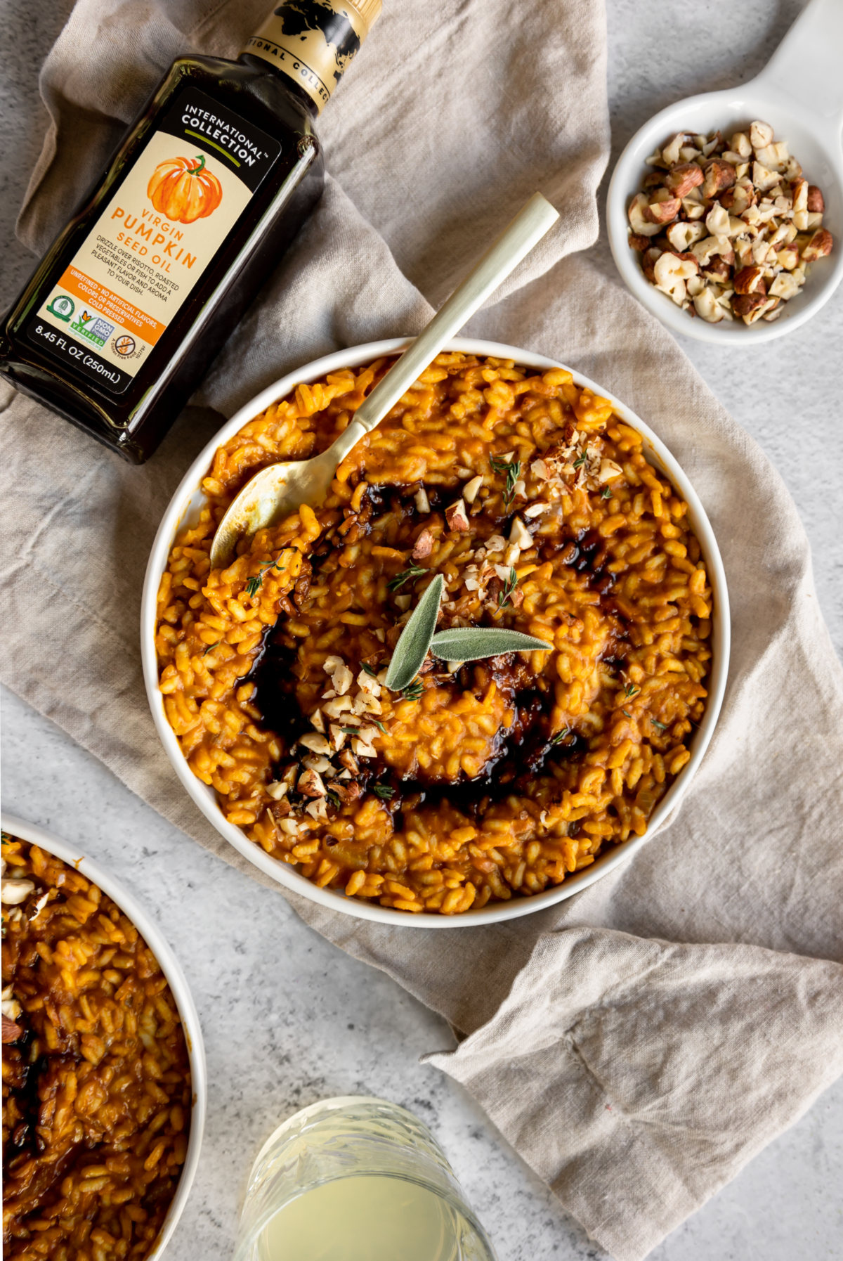 Pumpkin Risotto with Balsamic and Hazelnuts