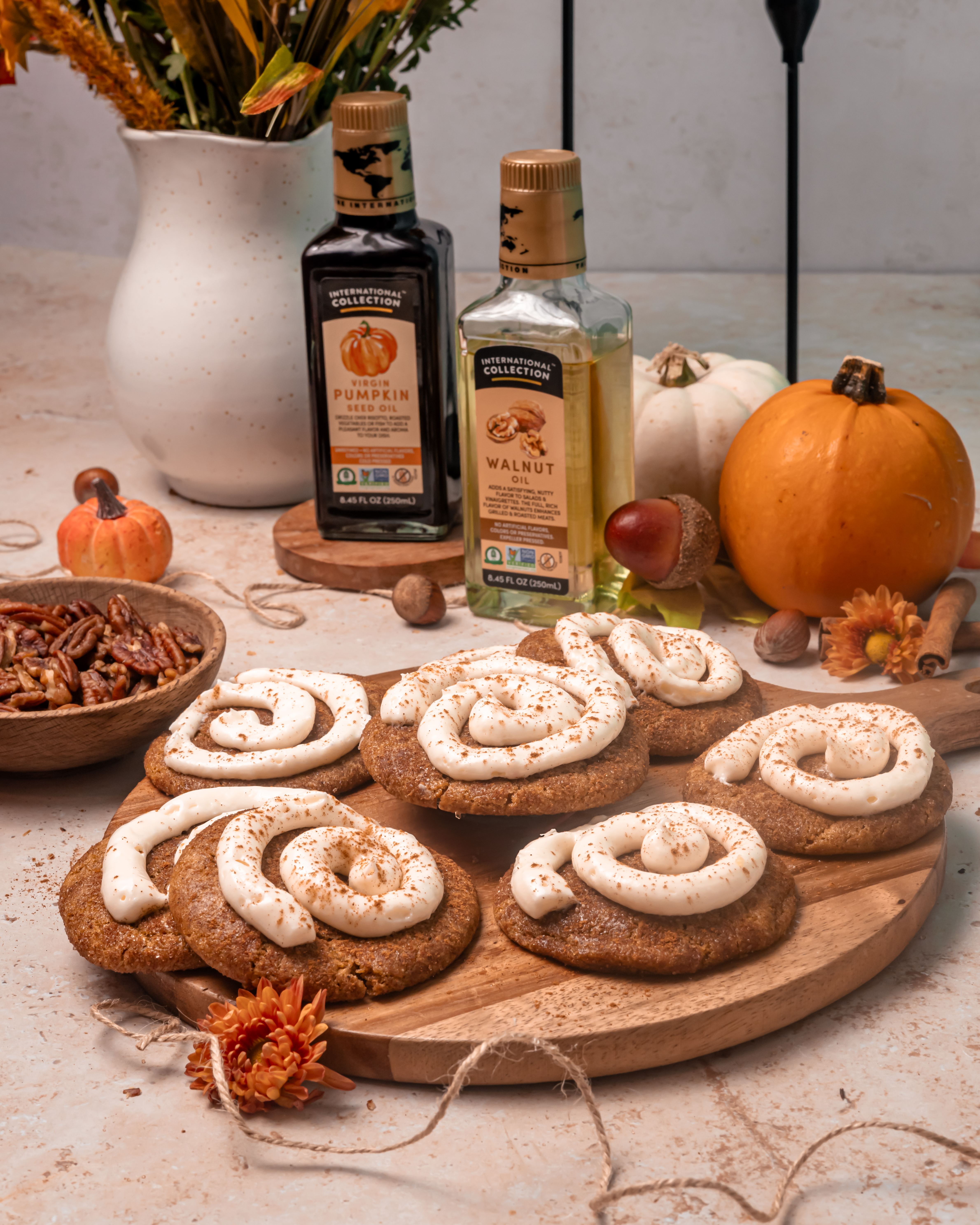 Pumpkin Cookies with Cream Cheese Frosting